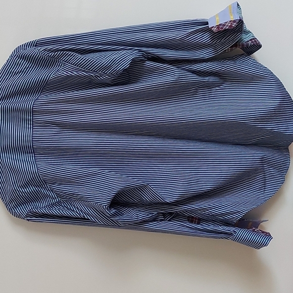 Robert Graham Mint/Purple Striped Long Sleeve Button Down Shirt Size L - Picture 6 of 9